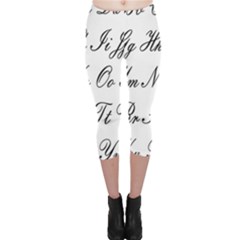 Alphabet Embassy Font Capri Leggings 