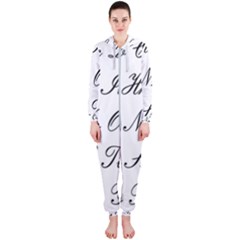 Alphabet Embassy Font Hooded Jumpsuit (Ladies) 