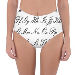 Alphabet Embassy Font Reversible High-waist Bikini Bottoms