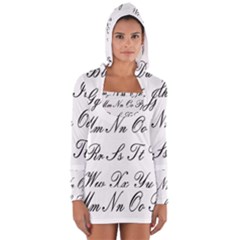 Alphabet Embassy Font Long Sleeve Hooded T-shirt by Mariart