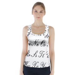 Alphabet Embassy Font Racer Back Sports Top