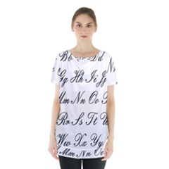 Alphabet Embassy Font Skirt Hem Sports Top