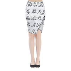 Alphabet Embassy Font Midi Wrap Pencil Skirt