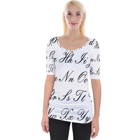 Alphabet Embassy Font Wide Neckline Tee by Mariart