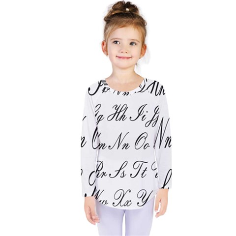 Alphabet Embassy Font Kids  Long Sleeve Tee by Mariart