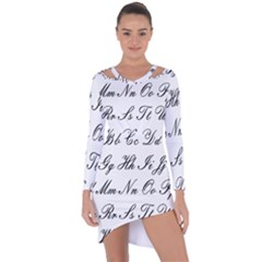 Alphabet Embassy Font Asymmetric Cut-out Shift Dress by Mariart