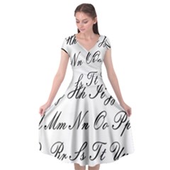 Alphabet Embassy Font Cap Sleeve Wrap Front Dress