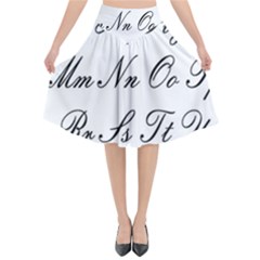 Alphabet Embassy Font Flared Midi Skirt