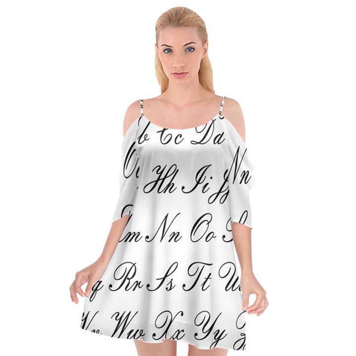 Alphabet Embassy Font Cutout Spaghetti Strap Chiffon Dress