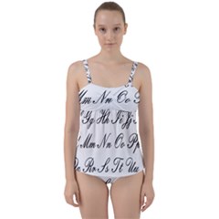 Alphabet Embassy Font Twist Front Tankini Set