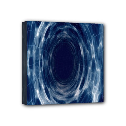 Worm Hole Line Space Blue Mini Canvas 4  X 4 