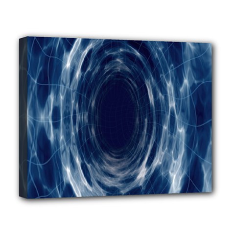 Worm Hole Line Space Blue Deluxe Canvas 20  X 16   by Mariart