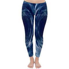 Worm Hole Line Space Blue Classic Winter Leggings by Mariart