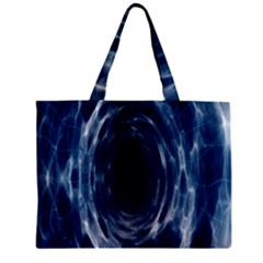 Worm Hole Line Space Blue Zipper Mini Tote Bag