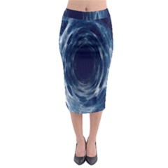 Worm Hole Line Space Blue Midi Pencil Skirt by Mariart