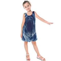 Worm Hole Line Space Blue Kids  Sleeveless Dress