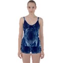 Worm Hole Line Space Blue Tie Front Two Piece Tankini View1