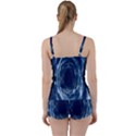 Worm Hole Line Space Blue Tie Front Two Piece Tankini View2