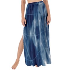 Worm Hole Line Space Blue Maxi Chiffon Tie-up Sarong