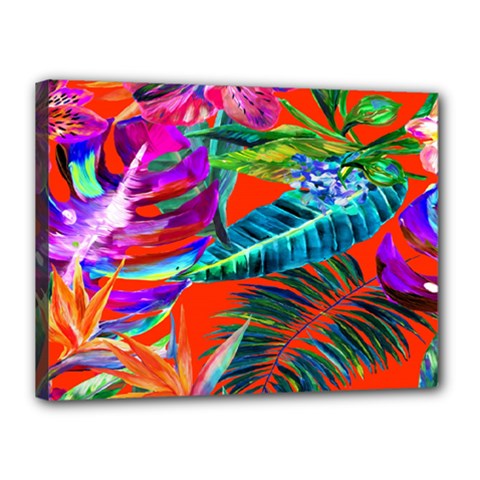 Aloha Hawaiian Flower Floral Sexy Summer Orange Canvas 16  X 12 