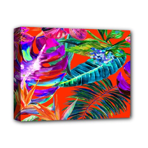 Aloha Hawaiian Flower Floral Sexy Summer Orange Deluxe Canvas 14  X 11 