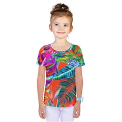 Aloha Hawaiian Flower Floral Sexy Summer Orange Kids  One Piece Tee