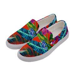 Aloha Hawaiian Flower Floral Sexy Summer Orange Women s Canvas Slip Ons by Mariart