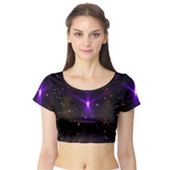 Animation Plasma Ball Going Hot Explode Bigbang Supernova Stars Shining Light Space Universe Zooming Short Sleeve Crop Top by Mariart