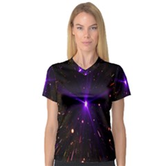 Animation Plasma Ball Going Hot Explode Bigbang Supernova Stars Shining Light Space Universe Zooming V-neck Sport Mesh Tee