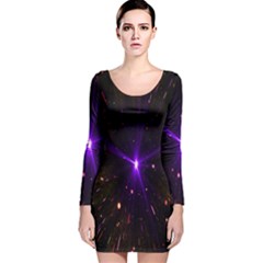 Animation Plasma Ball Going Hot Explode Bigbang Supernova Stars Shining Light Space Universe Zooming Long Sleeve Velvet Bodycon Dress by Mariart