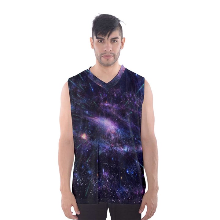 Animation Plasma Ball Going Hot Explode Bigbang Supernova Stars Shining Light Space Universe Zooming Men s Basketball Tank Top