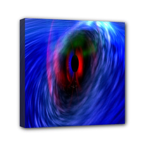 Black Hole Blue Space Galaxy Mini Canvas 6  X 6  by Mariart