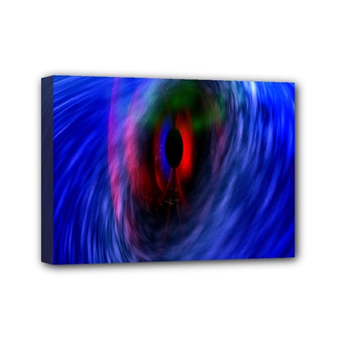 Black Hole Blue Space Galaxy Mini Canvas 7  X 5  by Mariart