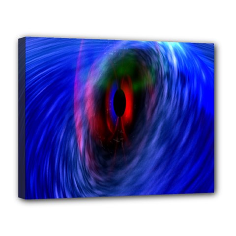 Black Hole Blue Space Galaxy Canvas 14  X 11 