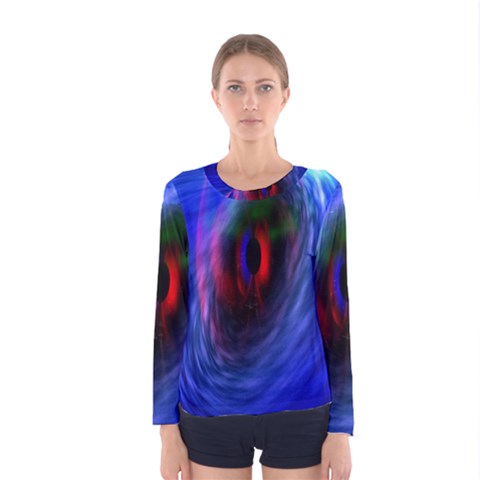 Black Hole Blue Space Galaxy Women s Long Sleeve Tee by Mariart