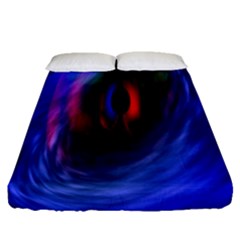 Black Hole Blue Space Galaxy Fitted Sheet (queen Size) by Mariart