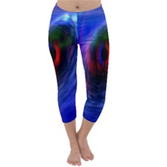 Black Hole Blue Space Galaxy Capri Winter Leggings 