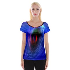 Black Hole Blue Space Galaxy Cap Sleeve Tops by Mariart