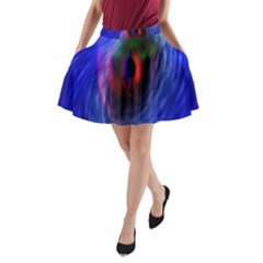 Black Hole Blue Space Galaxy A-line Pocket Skirt by Mariart