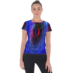 Black Hole Blue Space Galaxy Short Sleeve Sports Top 