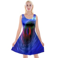 Black Hole Blue Space Galaxy Reversible Velvet Sleeveless Dress by Mariart