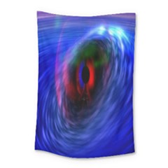 Black Hole Blue Space Galaxy Small Tapestry by Mariart