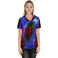 Black Hole Blue Space Galaxy Scrub Top