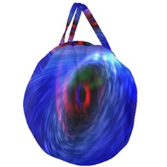 Black Hole Blue Space Galaxy Giant Round Zipper Tote