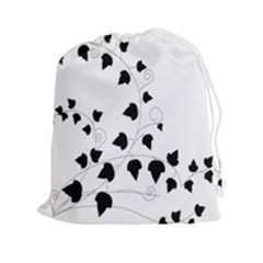 Black Leaf Drawstring Pouches (xxl)