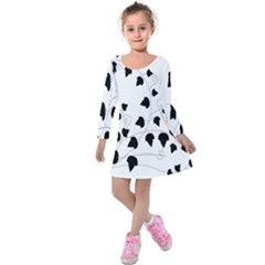 Black Leaf Kids  Long Sleeve Velvet Dress