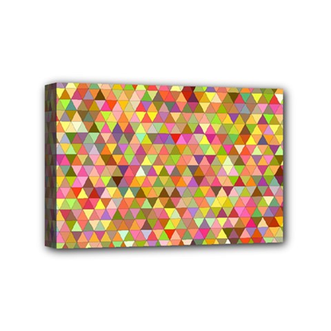 Multicolored Mixcolor Geometric Pattern Mini Canvas 6  X 4  by paulaoliveiradesign