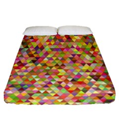 Multicolored Mixcolor Geometric Pattern Fitted Sheet (queen Size) by paulaoliveiradesign