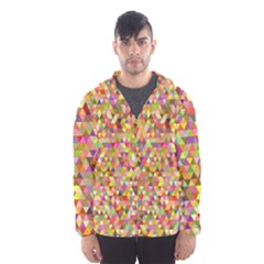 Multicolored Mixcolor Geometric Pattern Hooded Wind Breaker (men)