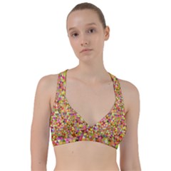 Multicolored Mixcolor Geometric Pattern Sweetheart Sports Bra